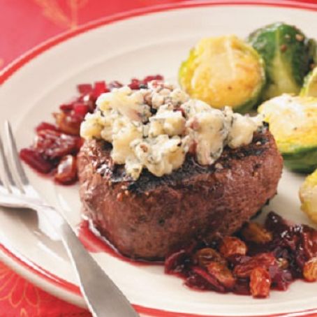 Peppered Filets with Cherry Port Sauce