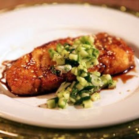 Sea Bass and Cucumber Sauce