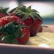 Fresh Strawberries with Sweet Sour Cream and Red Wine Sauce