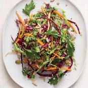 Kale Slaw with Red Cabbage and Carrots