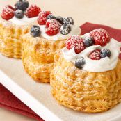 Red, White, & Blueberry Creme Fraiche Puffs