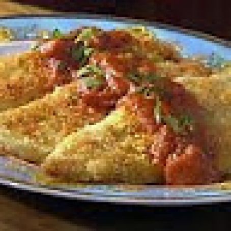 Panko Parmesan Crusted Chicken with Wasabi Tomato Sauce