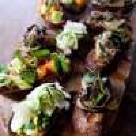 EGGPLANT & CHARRED PEPPER BRUSCHETTA