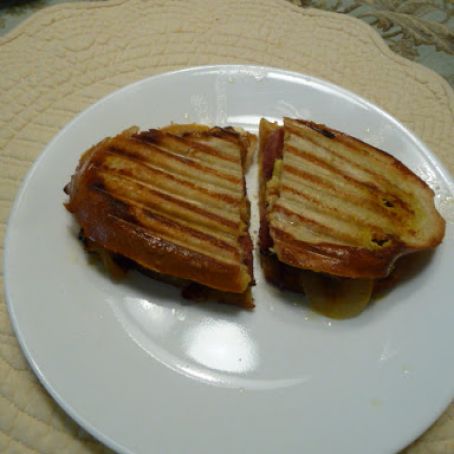 Beef Brats and Onion Panini