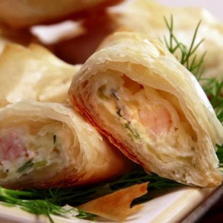 Shrimp and Cream Cheese Phyllo Triangles
