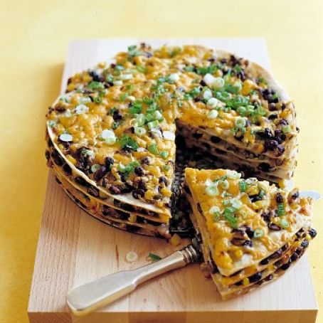 Tortilla and Black Bean Pie