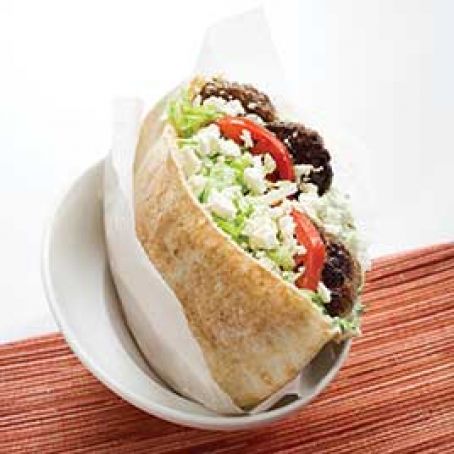 Greek-Style Lamb Pita Sandwiches with Tzatziki Sauce