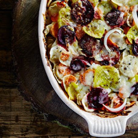 Roasted Root Vegetable & Gruyere Gratin