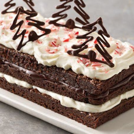 Peppermint Cream Brownie Torte