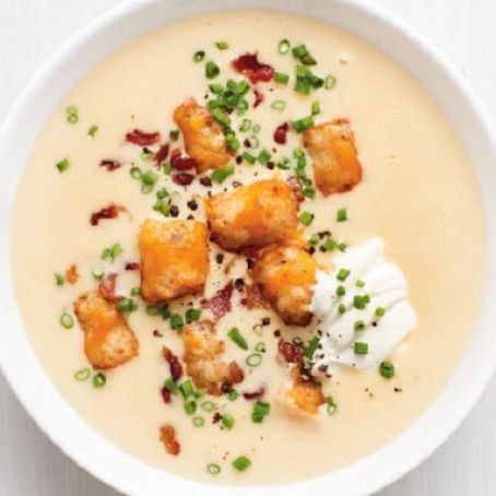 Cheesy Potato Soup with Tater Tots