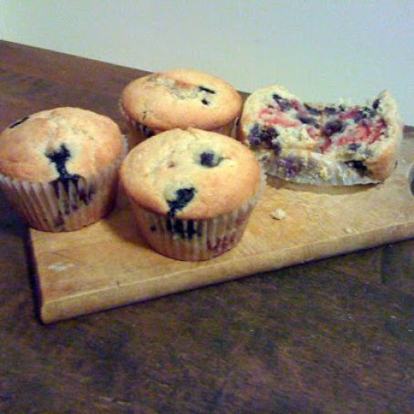 Jumbo Raspberry Blueberry Muffins