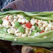 Roasted Succotash In Corn Husks