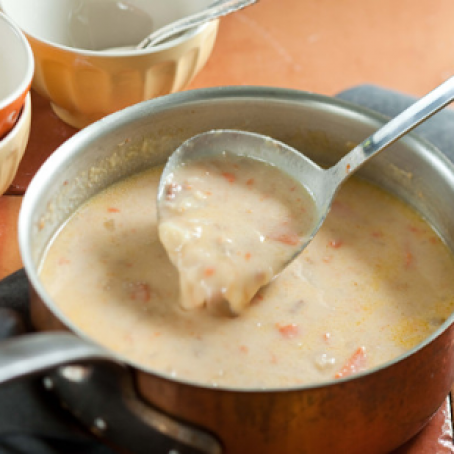 Potato Cheese Soup with Ham