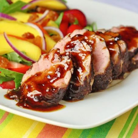 Rum Spice Glazed Pork Tenderloin - so tender and juicy! - Rock Recipes