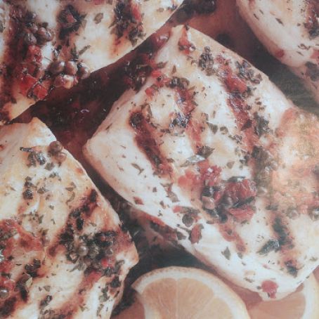 Lemon Halibut with Caper Sauce