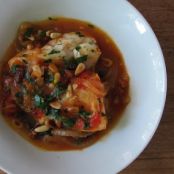 Cod with Tomatoes, Pine Nuts