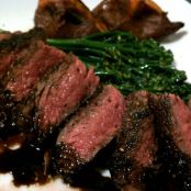 Black Pepper Crusted Steaks with Mint Chimichurri