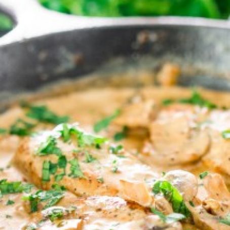 CHICKEN IN WHITE WINE SAUCE WITH MUSHROOMS