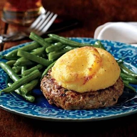 Polenta-Topped Pork Patties