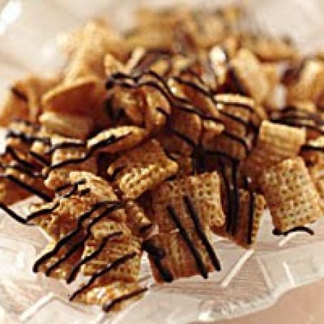 Caramel Chocolate Drizzled Chex Mix