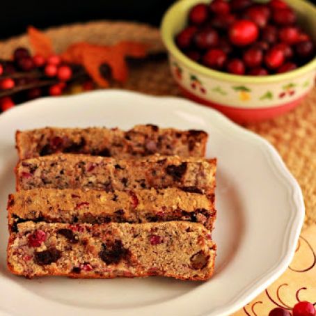 Chocolate Chip Cranberry Pecan Bread (grain free)