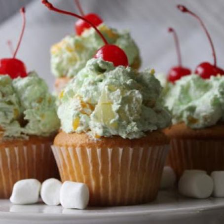 Pistachio Ambrosia Cupcakes