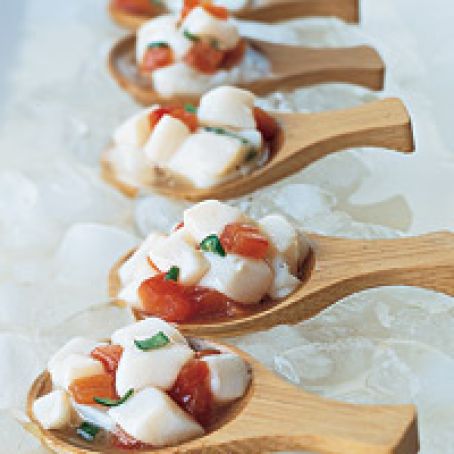 Jean-Georges' Citrus-Marinated Scallops and Roasted Red Pepper