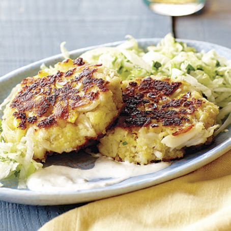Crab and Corn Cakes with Lime Sour Cream