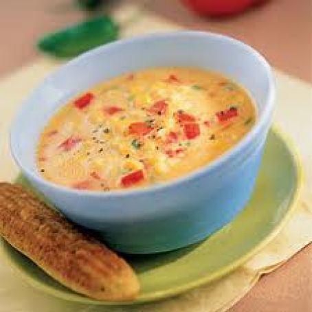 Corn and Red Pepper Chowder with Fresh Sage