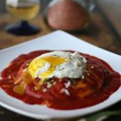 Red Stacked Enchiladas with Red Chile Sauce