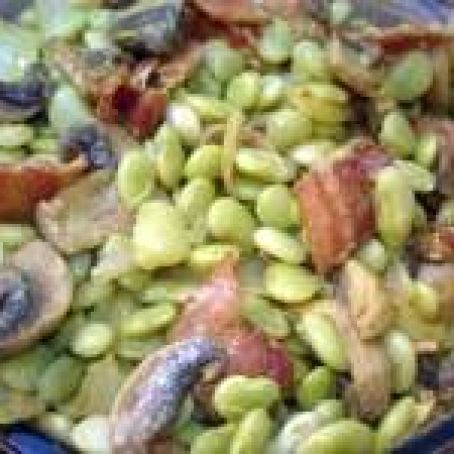 Lima Beans with Mushrooms & Bacon