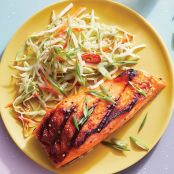 Bourbon-Glazed Salmon with Firecracker Slaw