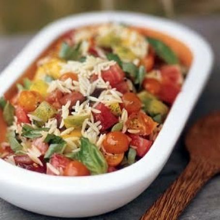 Orzo Salad with Basil and Heirloom Tomatoes