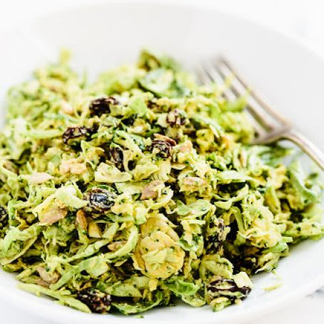Broccoli and Brussel Sprout Slaw w/creamy curry dressing