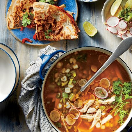 Green Chile-Turkey Soup with Hominy