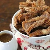 Churro Wontons with Salted Butter Caramel Dipping Sauce