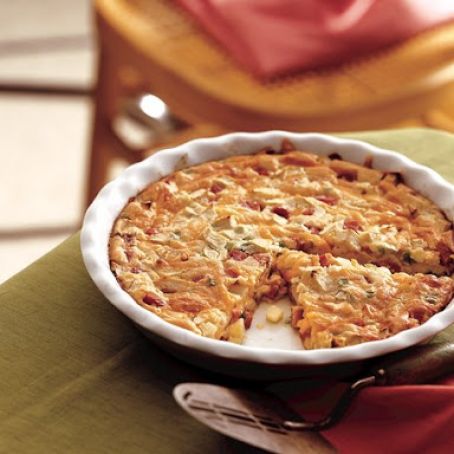 Impossibly Easy Ham and Cheddar Pie