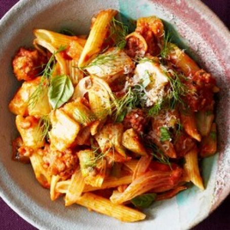 Penne With Fennel, Sausage & Tomato
