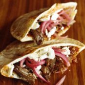 Lamb Pita Pockets with Tomato-Ginger Compote