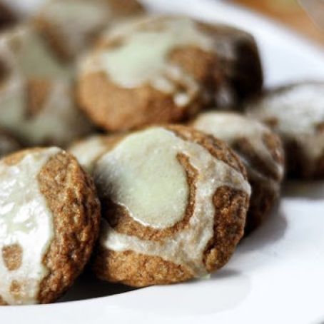 cookie - Chewy Molasses Cookies with Crunchy Lemon Glaze
