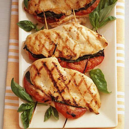 Delicious Grilled Chicken Stuffed with Basil and Tomato