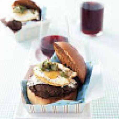 Green-Chile Burgers with Fried Eggs