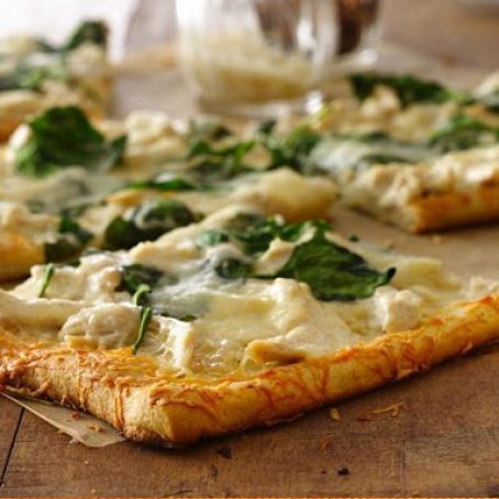 Parmesan Crusted Chicken Alfredo Pizza