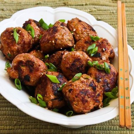 Grilled Sriracha-Sesame Turkey Meatballs