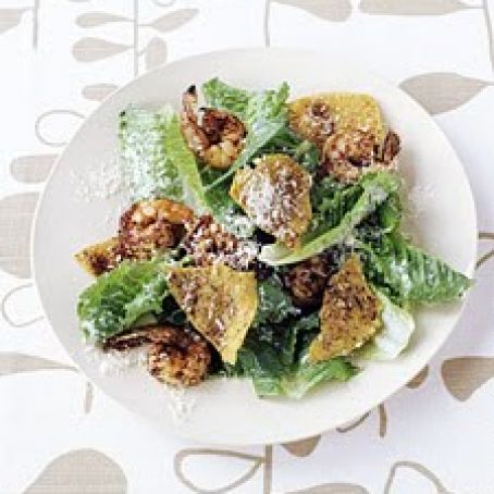 Caesar Salad with Spicy Shrimp