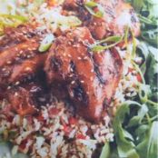 Grilled Maple Syrup Teriyaki Chicken with Brown Rice