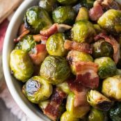 Brussels Sprouts - Oven Roasted Brussels Sprouts with Bacon