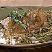 Pork Roast with Bacon, Mushroom Gravy and Southern-Style Smothered Green Beans