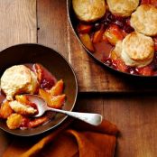 Peach and Raspberry Cobbler