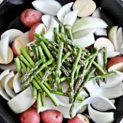 Springtime Honey Garlic Roast Chicken Skillet